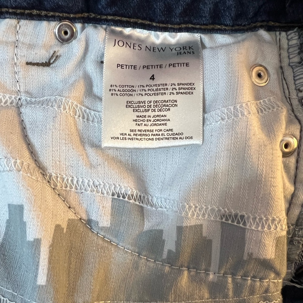 Jones New York Jeans Lexington Straight Slimming Dark Wash Stretch Denim - Picture 6 of 9